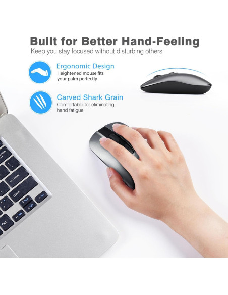 Ratón Inalámbrico Recargable LeadsaiL LX001 2400 DPI Silencioso