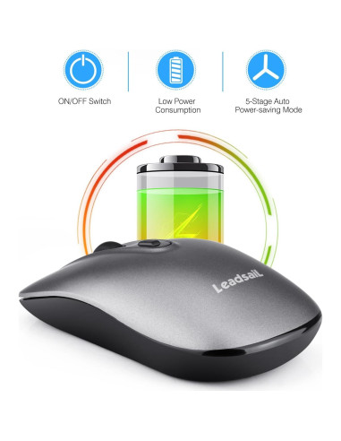Ratón Inalámbrico Recargable LeadsaiL LX001 2400 DPI Silencioso