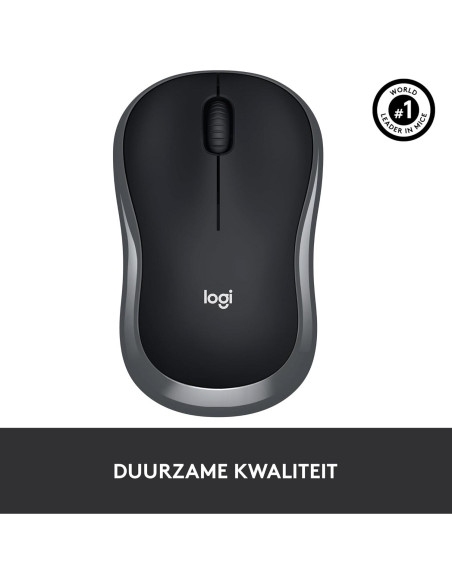 Ratón Inalámbrico Logitech M185 Gris y Negro 1000 DPI