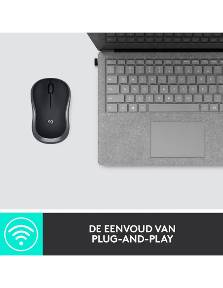 Ratón Inalámbrico Logitech M185 Gris y Negro 1000 DPI