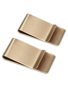 Clip de Dinero Slim WAFJAMF Acero Inoxidable Dorado - 2 Unidades