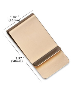 Clip de Dinero Slim WAFJAMF Acero Inoxidable Dorado - 2 Unidades 2