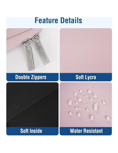 Funda para Laptop MOSISO Rosa 13.3" Neopreno con Bolsillo