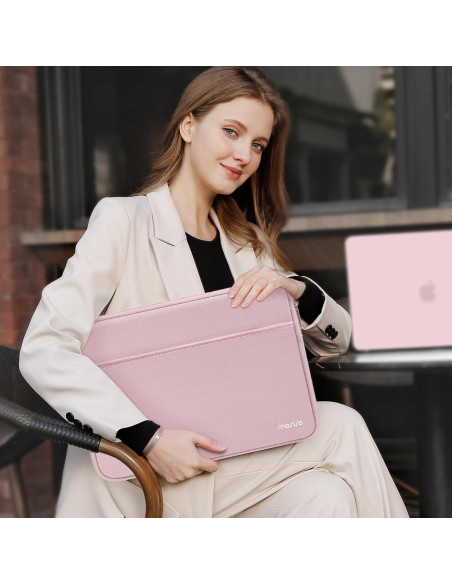 Funda para Laptop MOSISO Rosa 13.3" Neopreno con Bolsillo