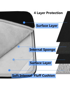 Funda para Laptop 15.6" Hsmienk Negra Acolchada a Prueba de Golpes 2