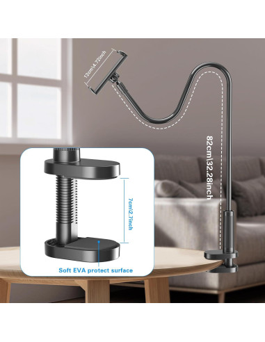 Soporte Gooseneck para Tablet y Kindle Kefotic K2 - Negro