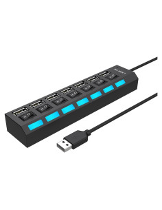 Hub USB 2.0 de 7 Puertos L'Aise Vie con Interruptores y LED