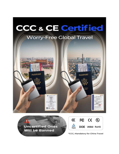 Batería Portátil LISEN 10,000mAh 22.5W Ultra Delgado 1.27cm