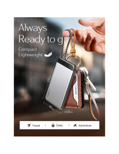 Batería Portátil LISEN 10,000mAh 22.5W Ultra Delgado 1.27cm