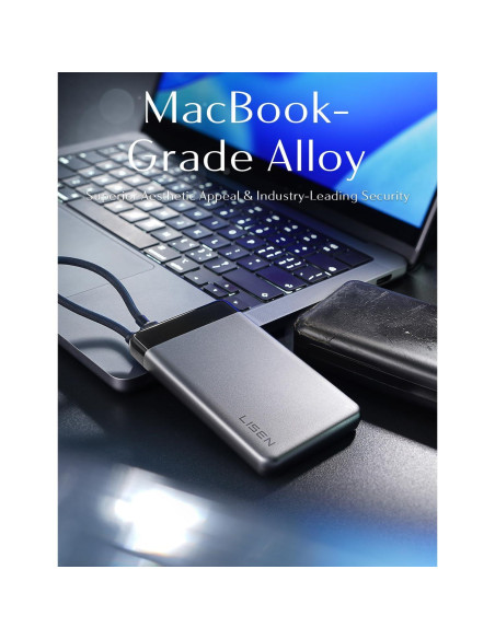 Batería Portátil LISEN 10,000mAh 22.5W Ultra Delgado 1.27cm