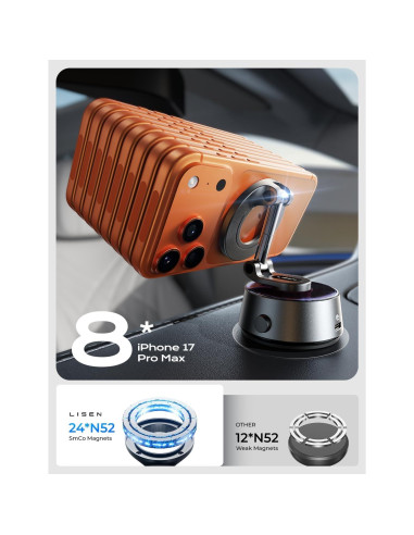 Soporte Magnético de Teléfono LISEN para Coche - Ajustable y Eléctrico