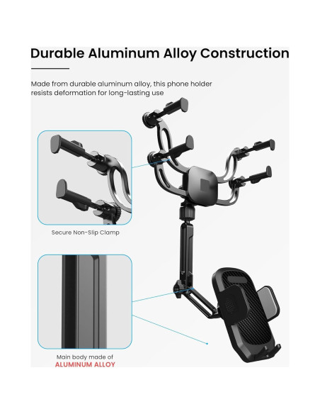 Soporte para Teléfono Uonser en Espejo Retrovisor - Metal, 360