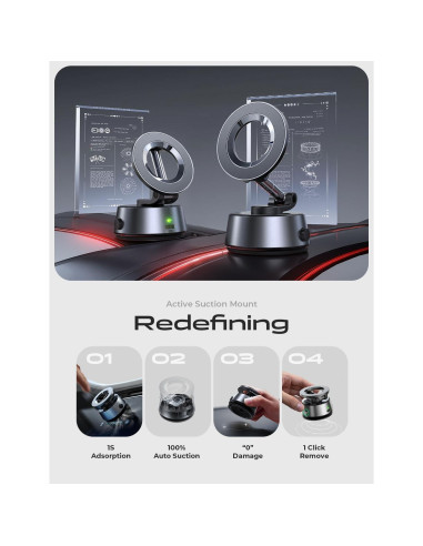 Soporte Magnético de Teléfono LISEN para Coche - Ajustable y Eléctrico