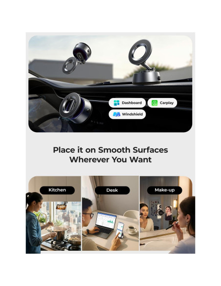 Soporte Magnético de Teléfono LISEN para Coche - Ajustable y Eléctrico