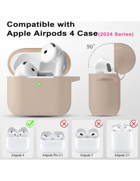 Funda de Silicona VOTILE para AirPods 4ta Generación 2024 - Té con Leche