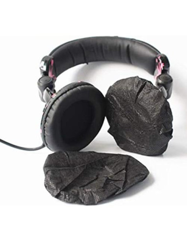 Paquete de 100 fundas elásticas negras para auriculares 11 cm