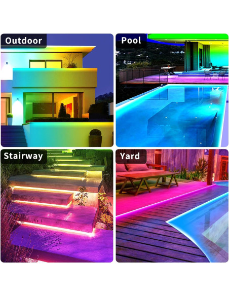 Tira de Luz LED Impermeable Vimeepro 30m RGB Control Remoto
