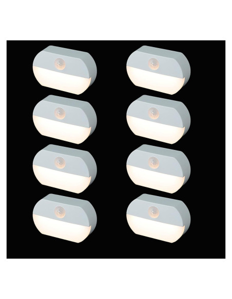 Paquete de 8 Luces LED con Sensor de Movimiento Wotermly