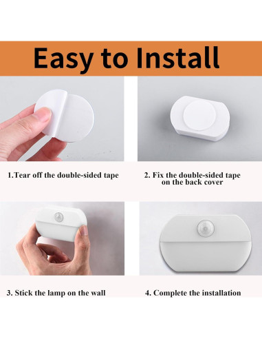 Paquete de 8 Luces LED con Sensor de Movimiento Wotermly