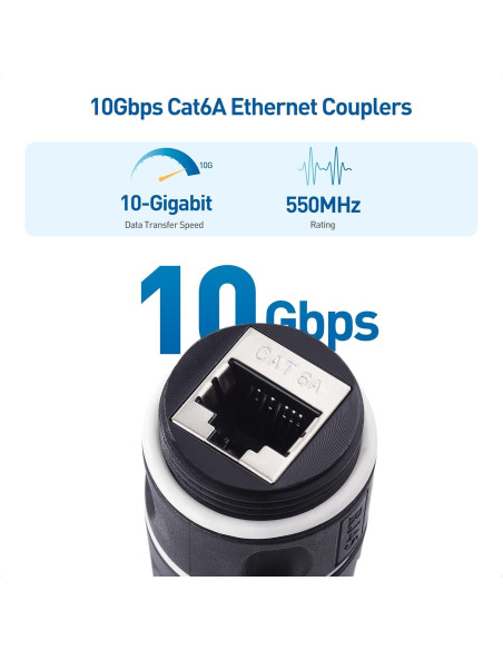 Acoplador Ethernet Impermeable RJ45 Cat6A Cable Matters 3-Pack
