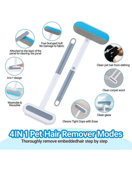 Removedor de Pelo de Mascotas IINGDA 4 en 1 Reutilizable 44 cm
