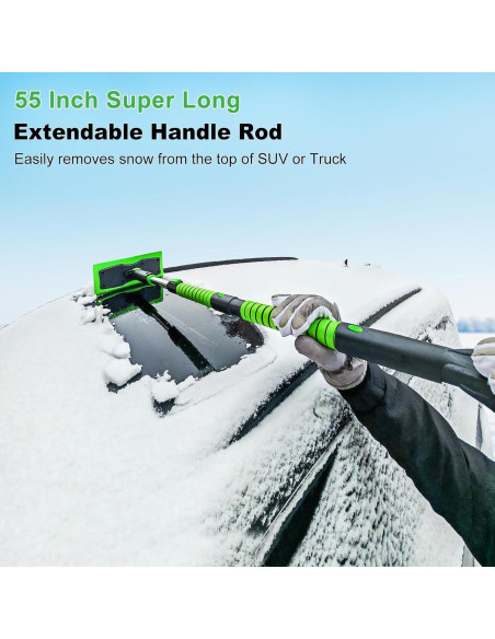 Escoba de Nieve y Raspador de Hielo SEAAES 139.7 cm Verde