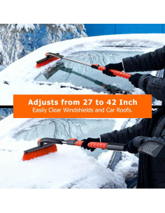 Cepillo de Nieve y Raspador de Hielo DMJN 3-en-1 Extensible 106.68 cm 2