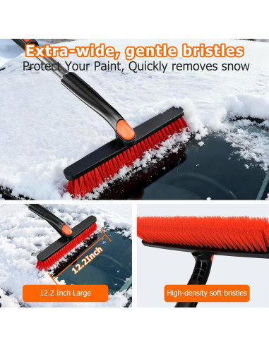 Cepillo de Nieve y Raspador de Hielo DMJN 3-en-1 Extensible 106.68 cm