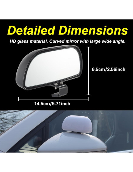 Espejo Convexo de Punto Ciego LoyaGour BSM 14.5x6.5cm Negro