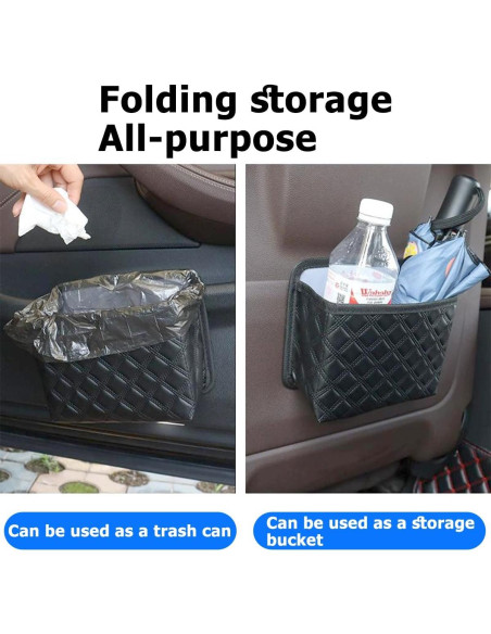 Basurero de Auto Zpana Plegable de Cuero Impermeable 18.5x15.5cm