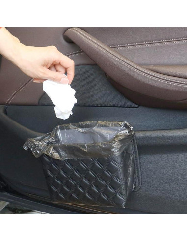 Basurero de Auto Zpana Plegable de Cuero Impermeable 18.5x15.5cm