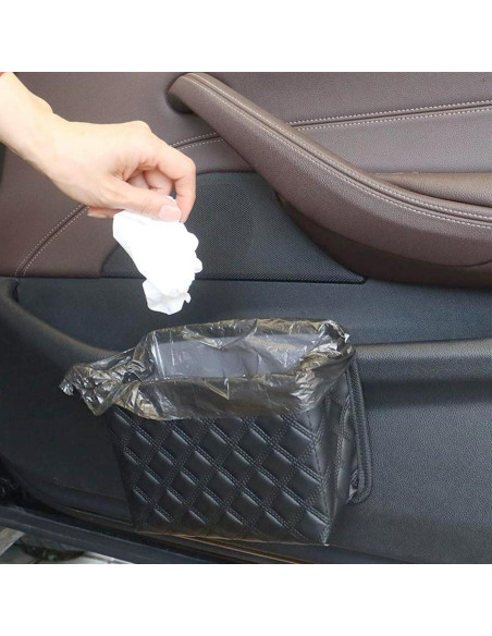 Basurero de Auto Zpana Plegable de Cuero Impermeable 18.5x15.5cm