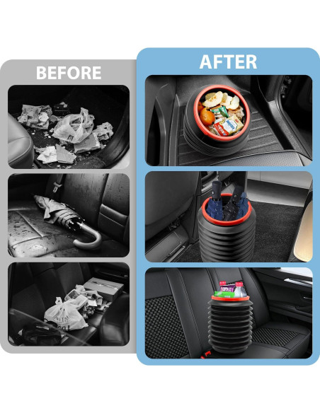 Basurero de Auto BPTAKOO 4L a Prueba de Fugas Negro