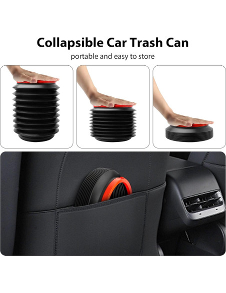 Basurero de Auto BPTAKOO 4L a Prueba de Fugas Negro