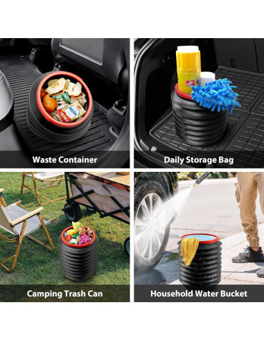 Basurero de Auto BPTAKOO 4L a Prueba de Fugas Negro