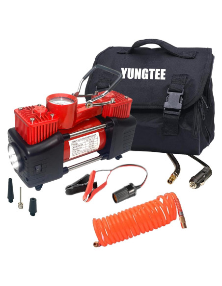 Compresor de Aire Portátil YUNGTEE 12V 150 PSI con LED
