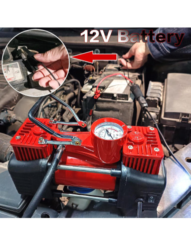 Compresor de Aire Portátil YUNGTEE 12V 150 PSI con LED