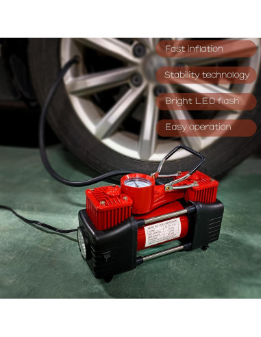 Compresor de Aire Portátil YUNGTEE 12V 150 PSI con LED