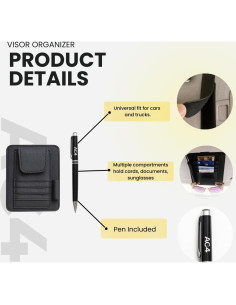 Organizador de Visera de Coche AC4 Compacto con Bolígrafo GRATIS 2