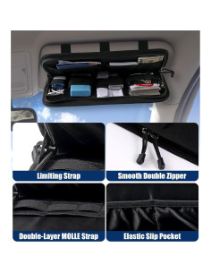 Organizador de Visera de Coche HFLZBRO con Panel MOLLE 32x17.5cm 2