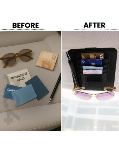 Organizador de Visera de Coche AC4 Compacto con Bolígrafo GRATIS