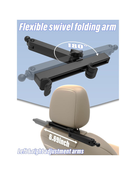 Soporte de Tablet LYFICCS para Reposacabezas de Coche 6-15.6"