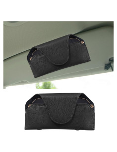 Soporte de Gafas de Sol LHDOS para Visera de Coche Negro