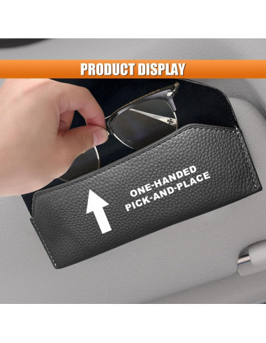 Soporte de Gafas de Sol LHDOS para Visera de Coche Negro