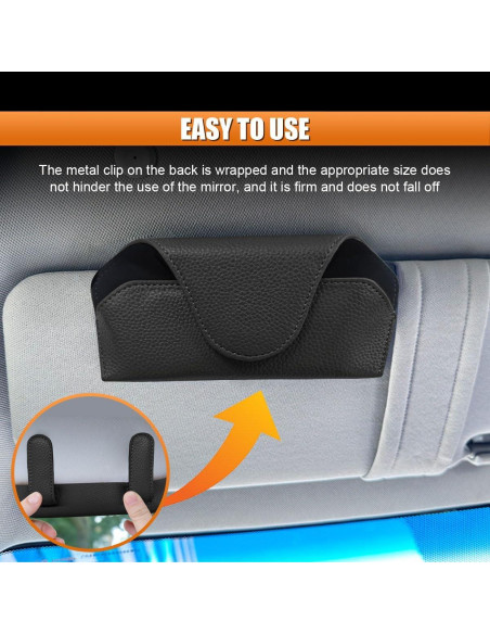 Soporte de Gafas de Sol LHDOS para Visera de Coche Negro