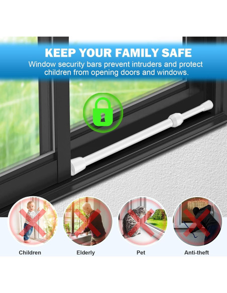 Barra de Seguridad Ajustable ARTOSHIN 40-70 cm para Ventanas