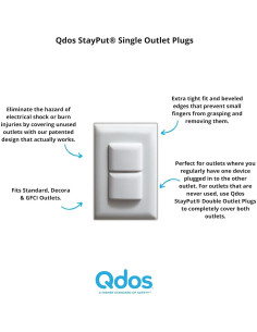 Cubierta de Enchufe Individual Qdos StayPut | Blanca | Paquete de 24 2