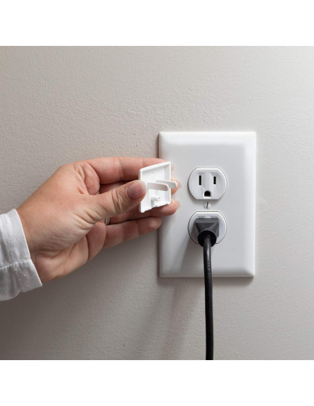 Cubierta de Enchufe Individual Qdos StayPut | Blanca | Paquete de 24