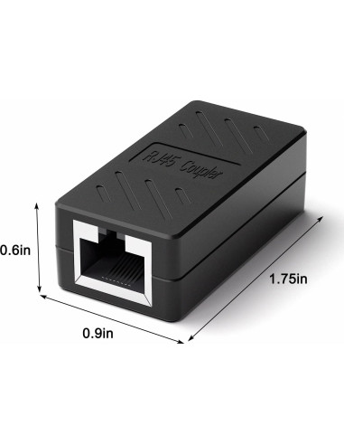 Acoplador RJ45 Dingsun Hembra a Hembra Cat7/Cat6/Cat5e (10 Unidades, Negro)