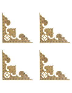 4 Protectores de Esquinas de Latón Antiguo Tiazza 10 cm